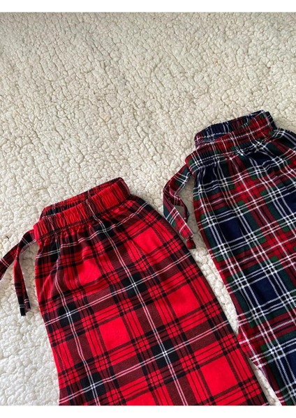 2 Adet Pamuklu Ekose Kareli Desenli Kadın Pijama Altı - Premium Dikiş & Kümaş modelleri