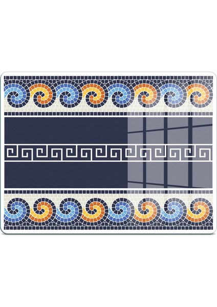 Cam Kesme Tahtası ve Sunumluk Renkli Geometrik Desenli 20X30 cm fiyatları
