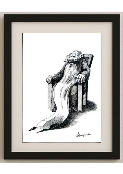 Slawomir Luczynski 29X21CM Orijinal Karikatür Tablo