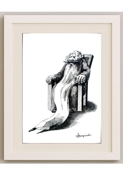 Slawomir Luczynski 29X21CM Orijinal Karikatür Tablo fırsatları