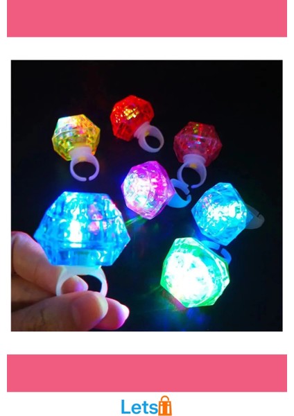 Renkli Parlayan 6'lı Kristal LED Parti Yüzüğü modelleri
