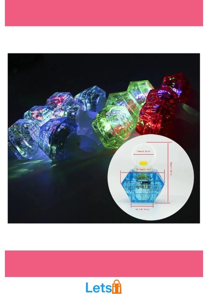 Renkli Parlayan 6'lı Kristal LED Parti Yüzüğü fırsatları