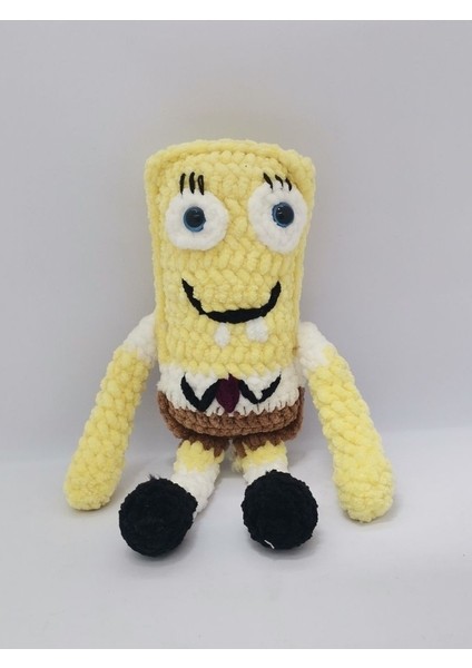 Amigurumi Sünger Bob Oyuncak El Yapımı Örme Kadife Ip