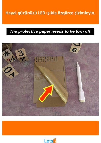 Yazılabilir Silinebilir LED Çizim Tableti Gece Lambası fiyatları