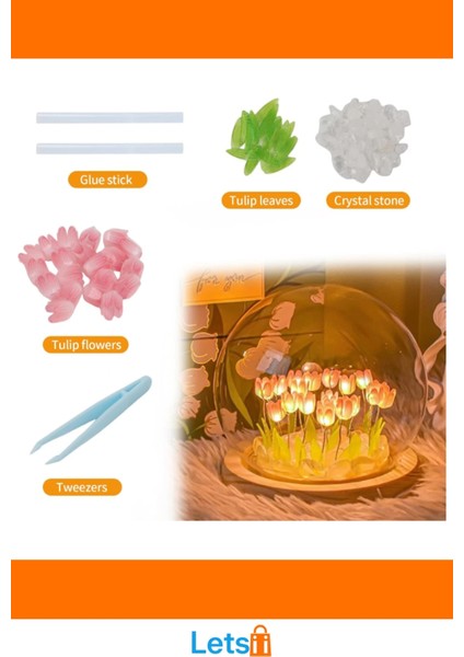 LED Işıklı Kendin Yap Lale Cam Küre modelleri