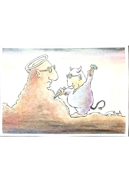 Vjekoslav Klaic 29X21CM Orijinal Karikatür Tablo modelleri