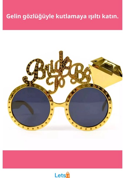 Altın Renk Bride To Be Yazılı Gelin Gözlüğü fiyatları