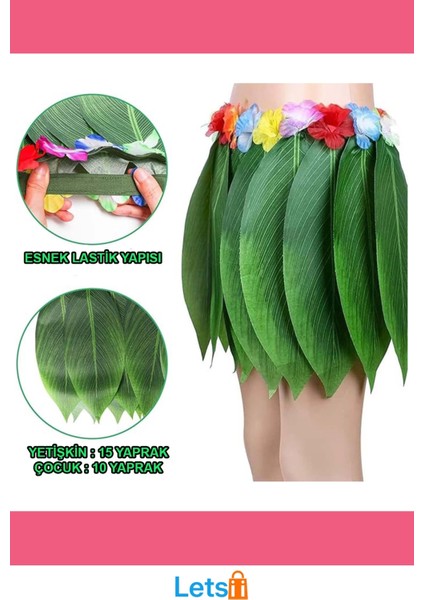 Tropikal Esintili Yapraklı Çocuk Parti Eteği indirimleri