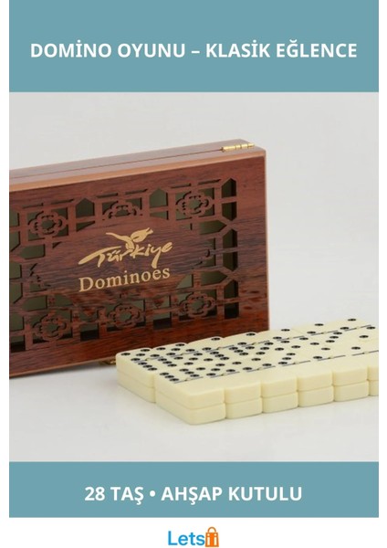 Ahşap Kutulu Klasik Domino Oyunu Eğlenceli ve Stratejik