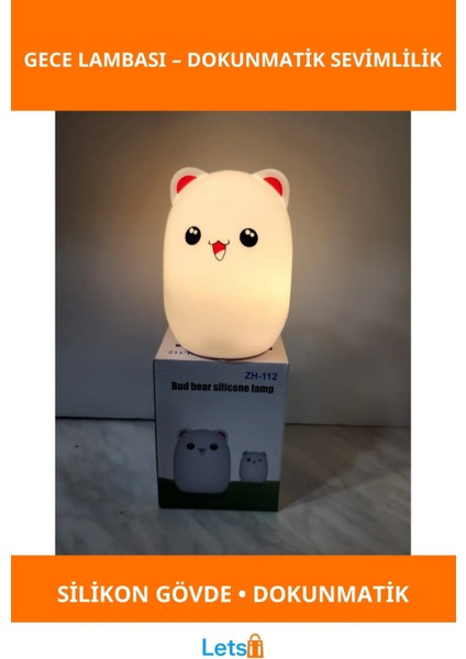 Sevimli Ayıcık Tasarımlı Şarjlı Gece Lambası