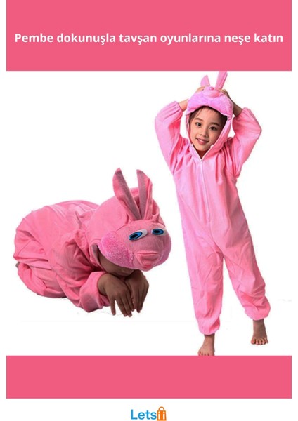 Pembe Renk Tavşan Kostümü 2 3 Yaş Yumuşak ve Rahat fiyatları