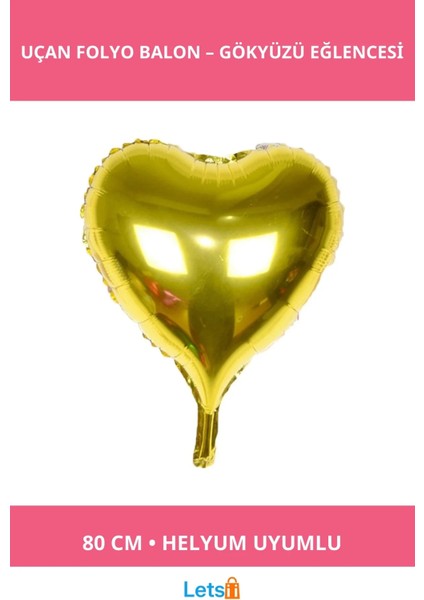 Altın Sarısı Uçan Folyo Balon 80 cm Helyum Uyumludur