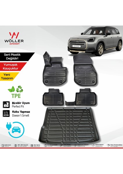Mini Countryman E Paspas Bagaj Havuzu Set Elektrikli 2024 Sonrası Uyumlu 3D Ultraflex Set
