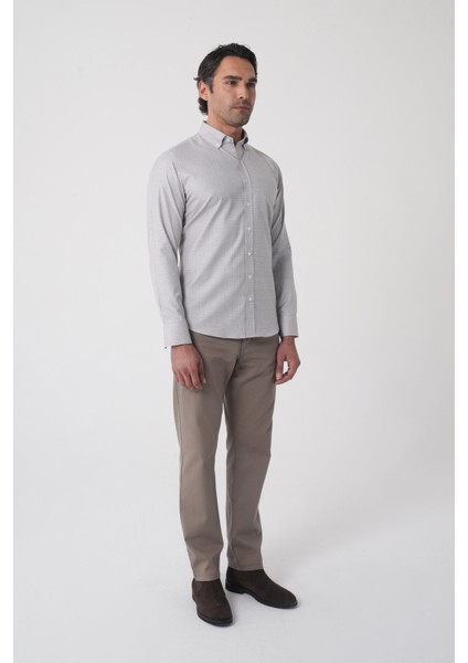 Regular Fit Paşa Yaka Pamuk Kahve Erkek Gömlek GMEKS4K242002_10 fırsatları