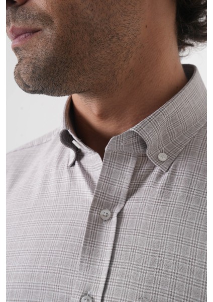 Regular Fit Paşa Yaka Pamuk Kahve Erkek Gömlek GMEKS4K242002_10 indirimleri