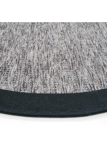 Pratico Gri Oval Makinede Yıkanabilir Kaymaz Taban Mutfak Halısı Sisal Görünüm Yumuşak Dijital Halı