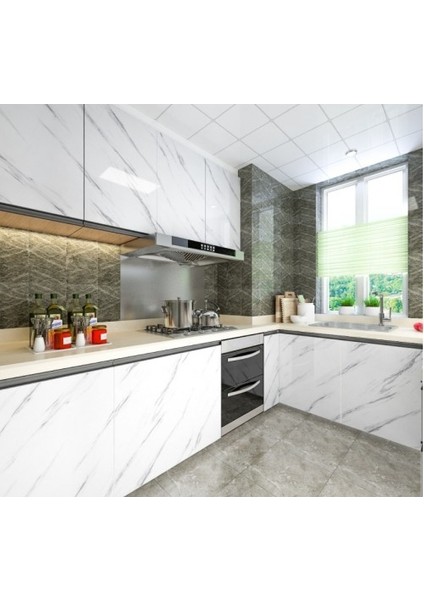 Mermer Desenli Yapışkanlı Tezgah Folyosu 5 Mt. modelleri