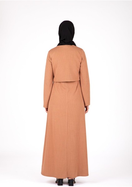 Ceketli Örme Elbise Takım Bej 9472 fırsatları