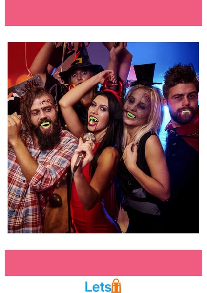 Fosforlu Çift Damak Takma Vampir Dişi Karanlıkta Işıldayan Kostüm Aksesuarı indirimleri