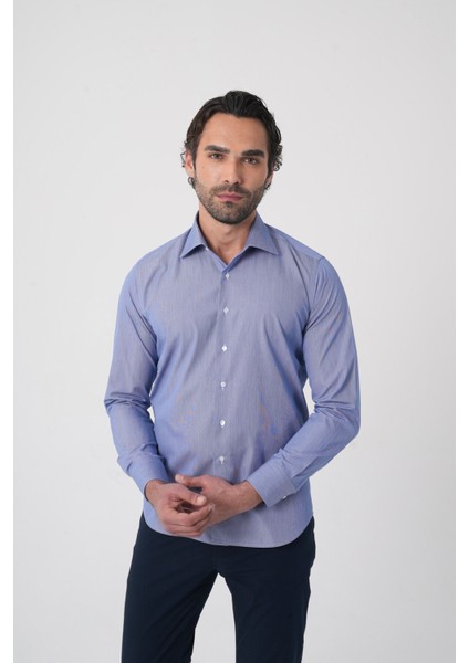 Uzun Kollu Klasik Yaka Erkek Lacivert Regular Fit Gömlek GMCZG252019_C39 fiyatları