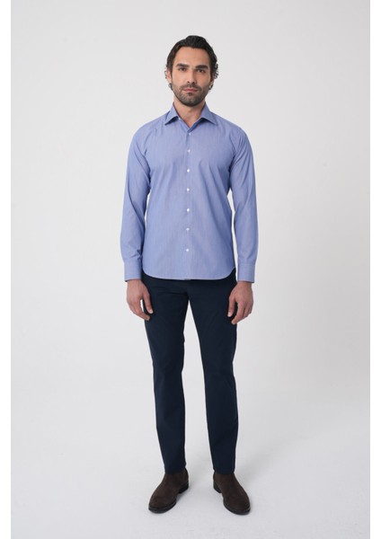 Uzun Kollu Klasik Yaka Erkek Lacivert Regular Fit Gömlek GMCZG252019_C39 modelleri