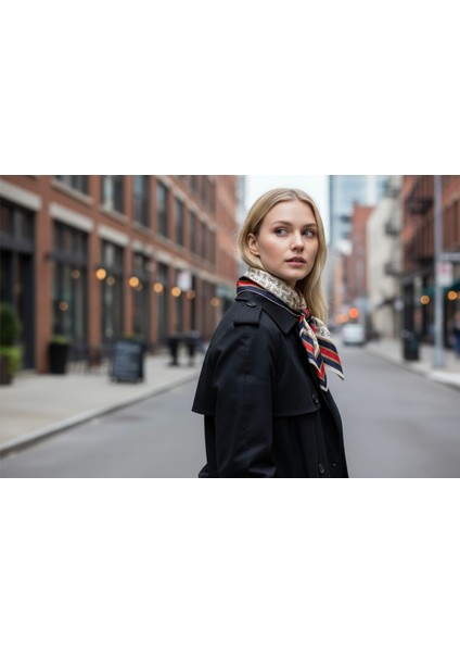 Zincir Desenli Fular 70 x 70 modelleri