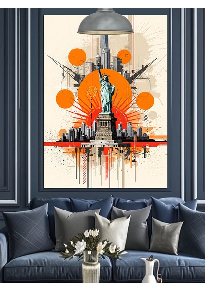 Özgürlük Heykeli New York Dekoratif Kanvas - Mdf Ahşap Tablo fiyatları