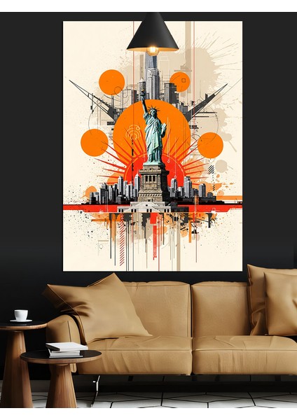 Özgürlük Heykeli New York Dekoratif Kanvas - Mdf Ahşap Tablo indirimleri