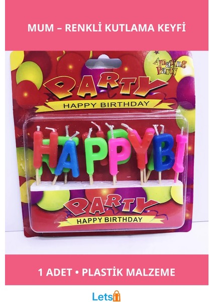 Renkli Happy Birthday Mum Doğum Günü Kek Pasta Süsleme Mum