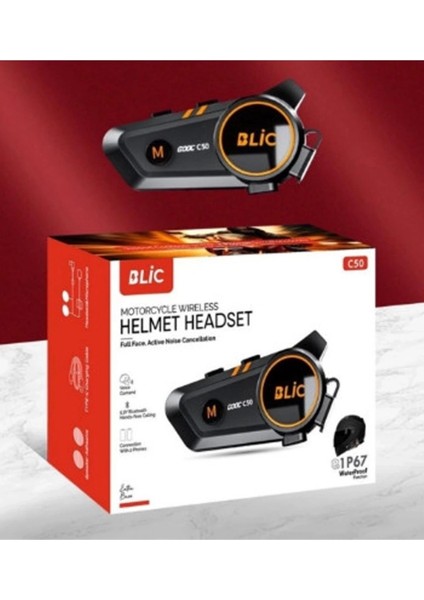 C50 Motosiklet Intercom Kask Kulaklık 1000 Mah Rgb Işıklı Bluetooth Kulaklık IP67 modelleri