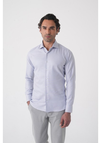 Regular Fit Italyan Yaka Pamuk Lacivert Erkek Gömlek GMEKS4KBI242035_D39 fiyatları