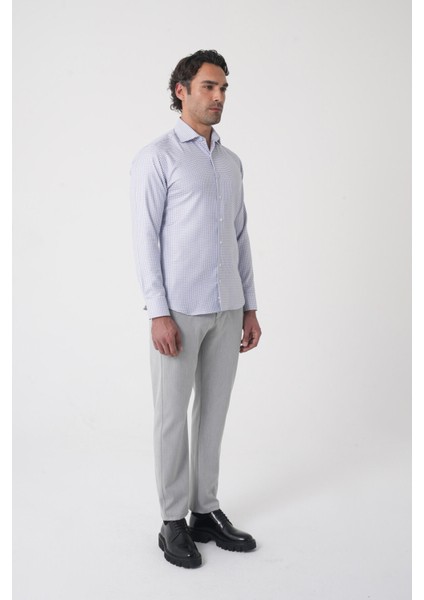 Regular Fit Italyan Yaka Pamuk Lacivert Erkek Gömlek GMEKS4KBI242035_D39 fırsatları