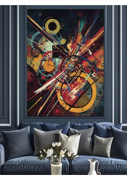 Elektro Gitar Müzik Şöleni Dekoratif Kanvas - Mdf Ahşap Tablo