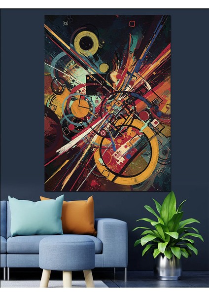 Elektro Gitar Müzik Şöleni Dekoratif Kanvas - Mdf Ahşap Tablo fiyatları