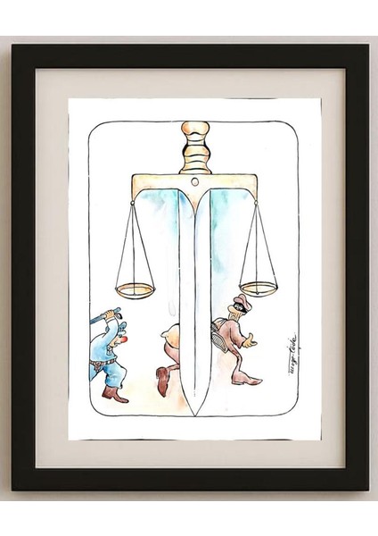 Tode Blazevski 35X25CM Orijinal Karikatür Tablo