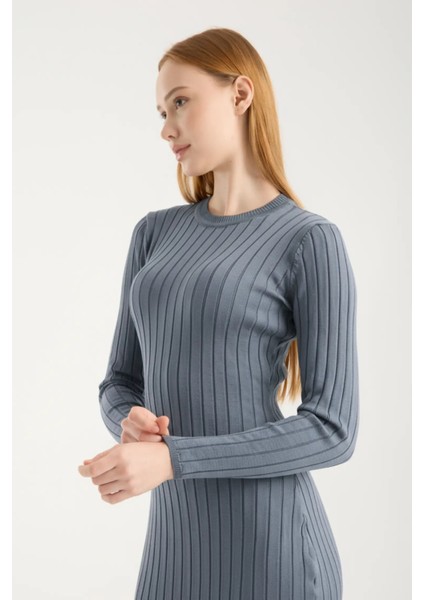 Vücuda Oturan Uzun Kollu Ribana Triko Elbise indirimleri