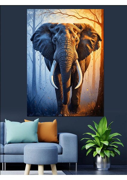 Yağlı Boya Büyük Fil Portresi Dekoratif Kanvas - Mdf Ahşap Tablo fiyatları