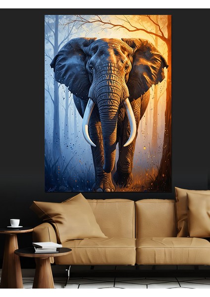 Yağlı Boya Büyük Fil Portresi Dekoratif Kanvas - Mdf Ahşap Tablo modelleri