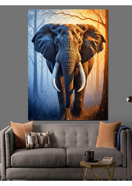 Yağlı Boya Büyük Fil Portresi Dekoratif Kanvas - Mdf Ahşap Tablo fırsatları