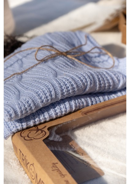 Triko Örme Mevsimlik Ultra Yumuşak Dokulu Kutulu Bebek Battaniyesi