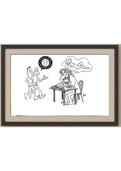 Afonso Carlos Fernandes 29X21CM Orijinal Karikatür Tablo