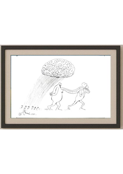 Ali Divandari 29X21CM Orijinal Karikatür Tablo