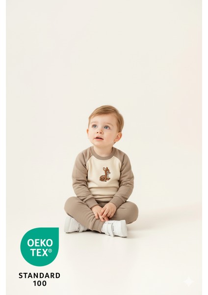 Baby Deer 2li %100 Pamuk Nakışlı Iki Iplik Alt Üst Takım modelleri