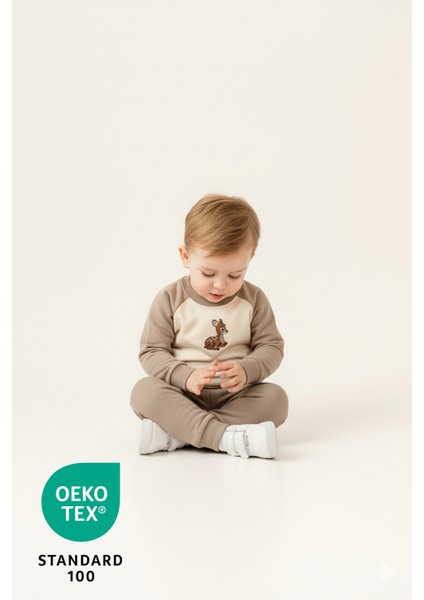 Baby Deer 2li %100 Pamuk Nakışlı Iki Iplik Alt Üst Takım fırsatları