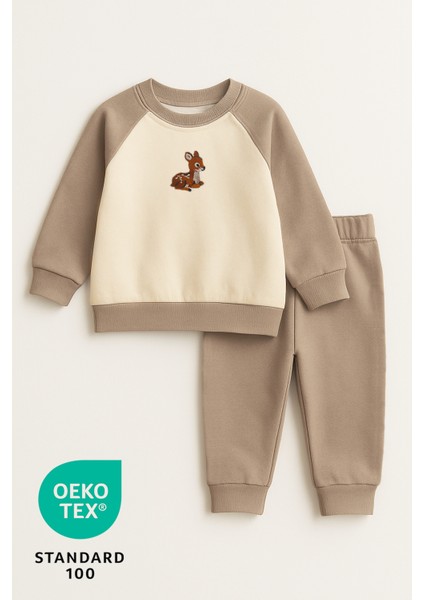 Baby Deer 2li %100 Pamuk Nakışlı Iki Iplik Alt Üst Takım indirimleri