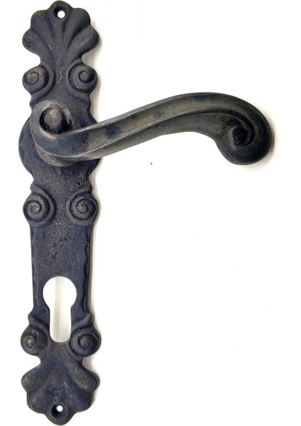 Antika Tarz Dekoratif Pirinç Okyanus Yale Kapı Kolu - 230X46 Mm, Oksit