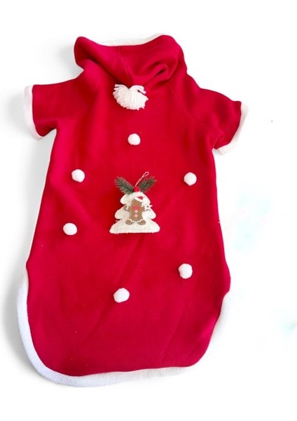White Tree Kırmızı Yılbaşı Köpek Kıyafeti | Noel Baba Kapüşonlu Polar Sweatshirt | Orta ve Büyük Irklar Için fiyatları