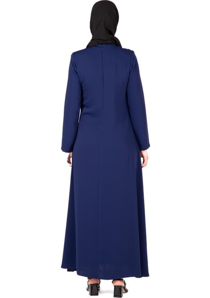 Ön Kısmı Tokalı Lacivert Renk Elbise 9427 fırsatları