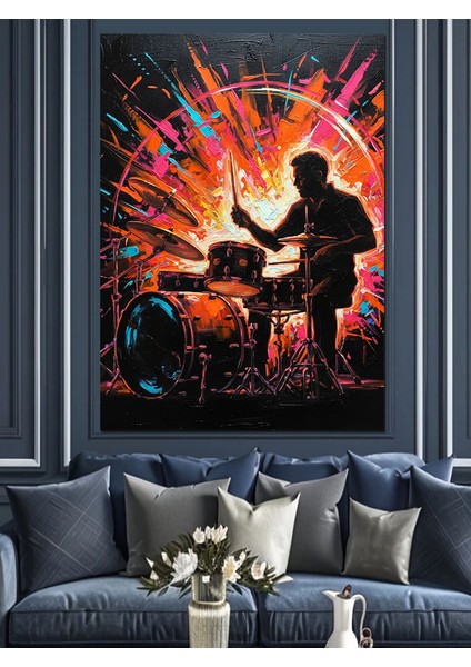 Rock Müzik Grubu Konseri Dekoratif Kanvas - Mdf Ahşap Tablo