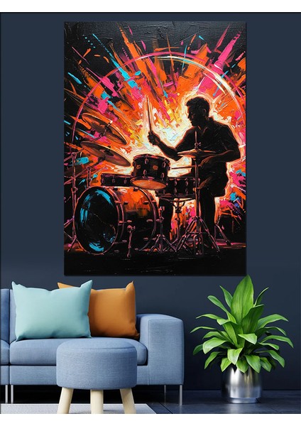 Rock Müzik Grubu Konseri Dekoratif Kanvas - Mdf Ahşap Tablo fiyatları